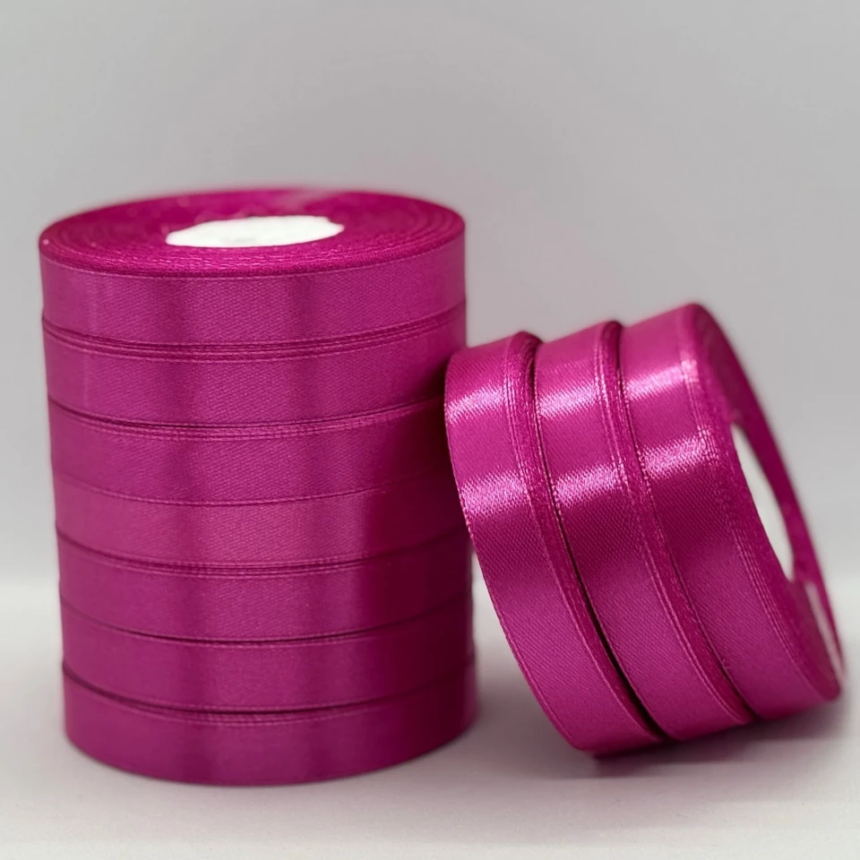 Атласная лента 1.2 см (33 м.), 95 фуксія