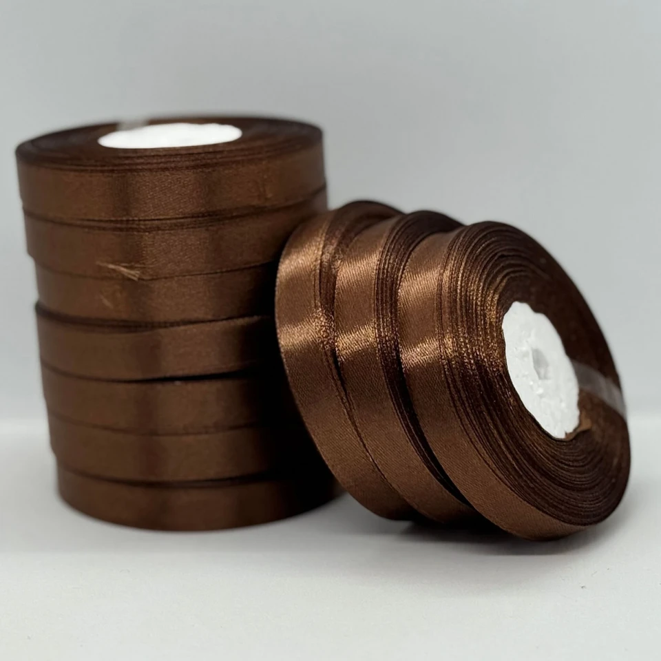 Атласная лента 1.2 см (33 м.), 31 темний коричневий