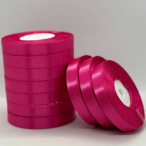 Атласная лента 1.2 см (33 м.), 130 горячо-рожевий
