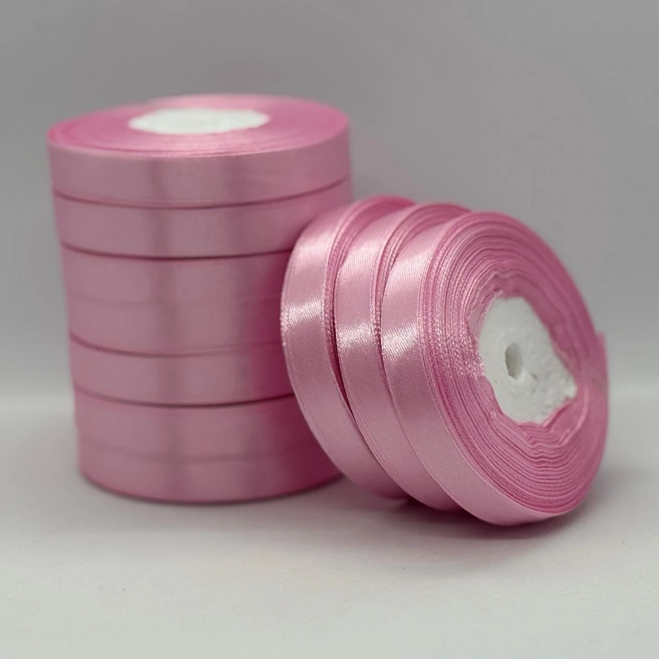 Атласная лента 1.2 см (33 м.), 93 світлий рожевий