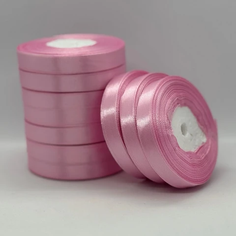 Атласная лента 1.2 см (33 м.), 93 світлий рожевий