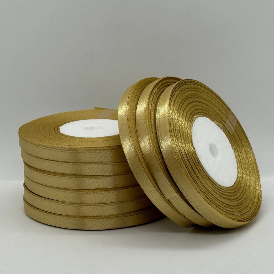 Атласная лента 0.6 см (33 м.), 186 золото