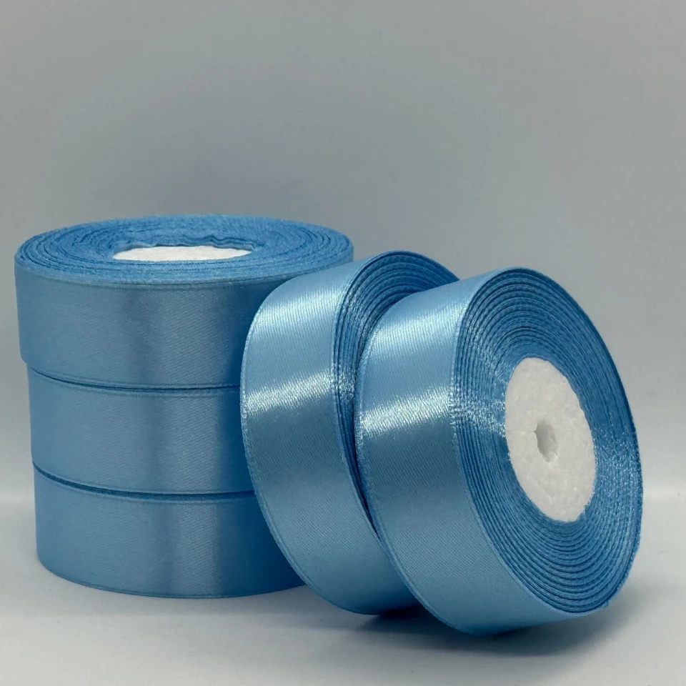 Атласная лента 2,5 см (33 м.), 187 блакитний