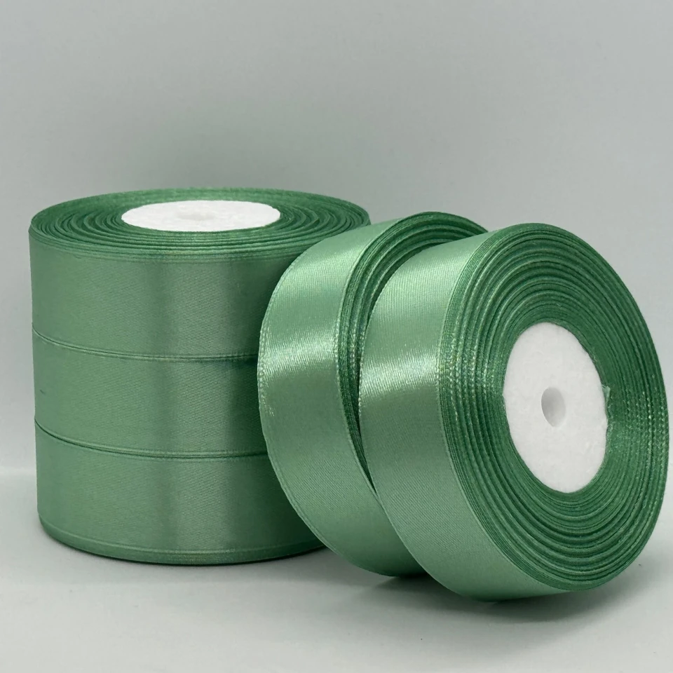 Атласная лента 2,5 см (33 м.), 167 лісний зелений