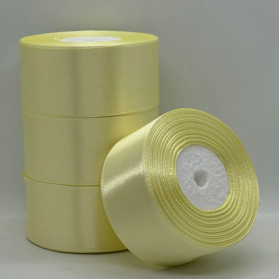 Атласна стрічка 4 см (33 м.), 09 кукурудзяний