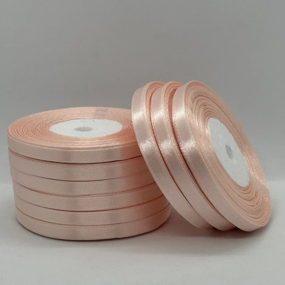 Атласная лента 0.6 см (33 м.), 06 ніжно-персиковий