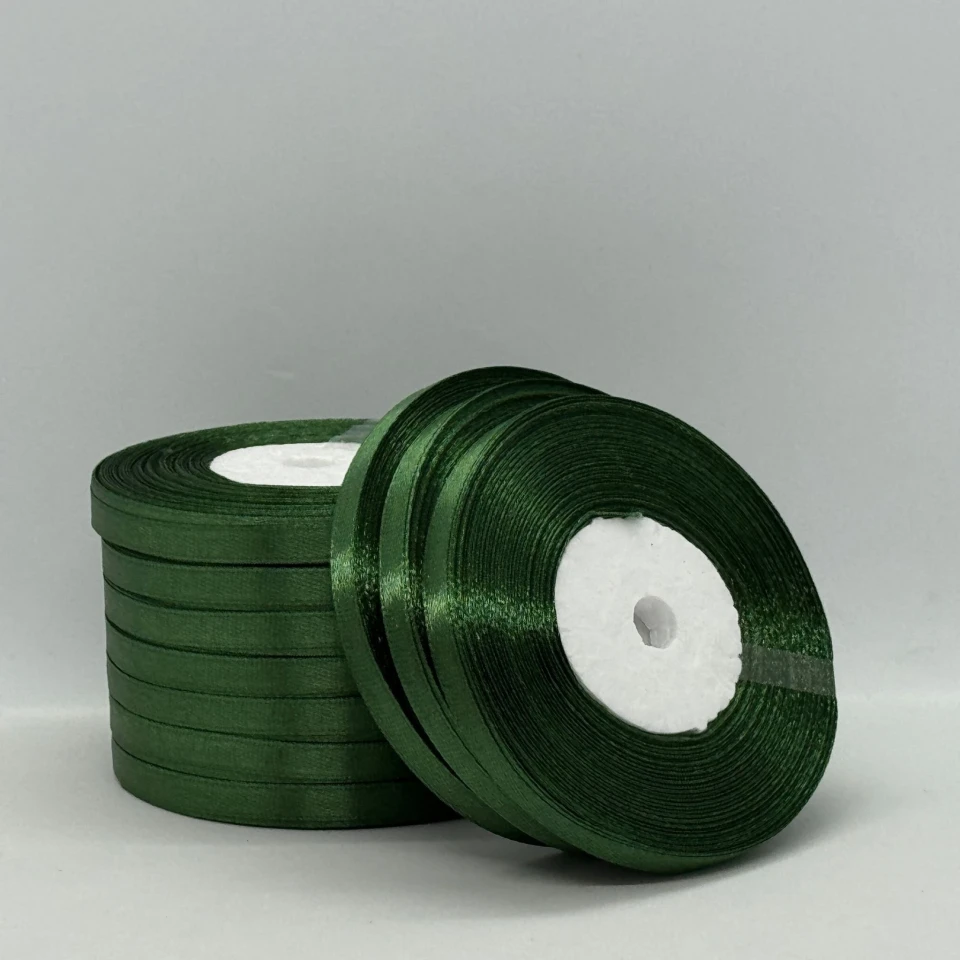 Атласная лента 0.6 см (33 м.), 49 зелена трава