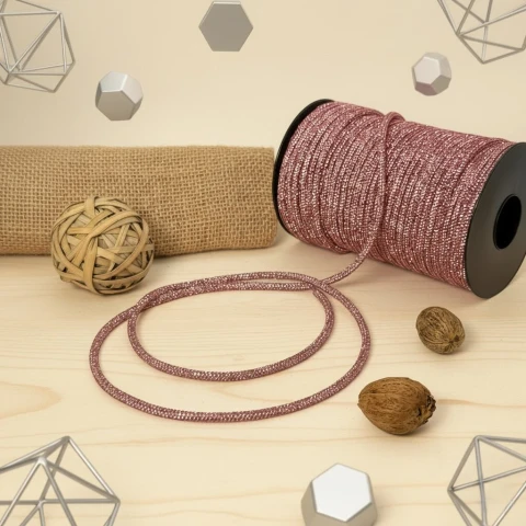 Стразовий шнур 4 мм 8 рядів (50 м), рожевий PINK