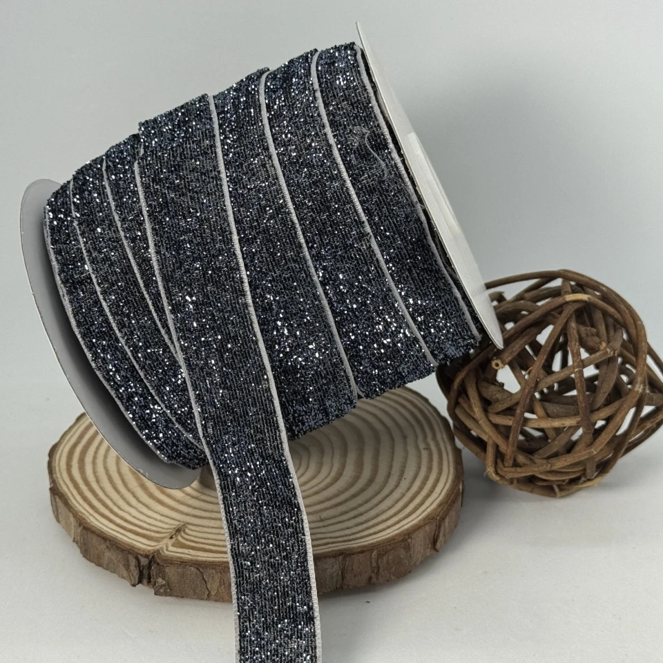 Бархатная лента люрекс 2 см (25 ярдов/22,75 м.), 29 сірий