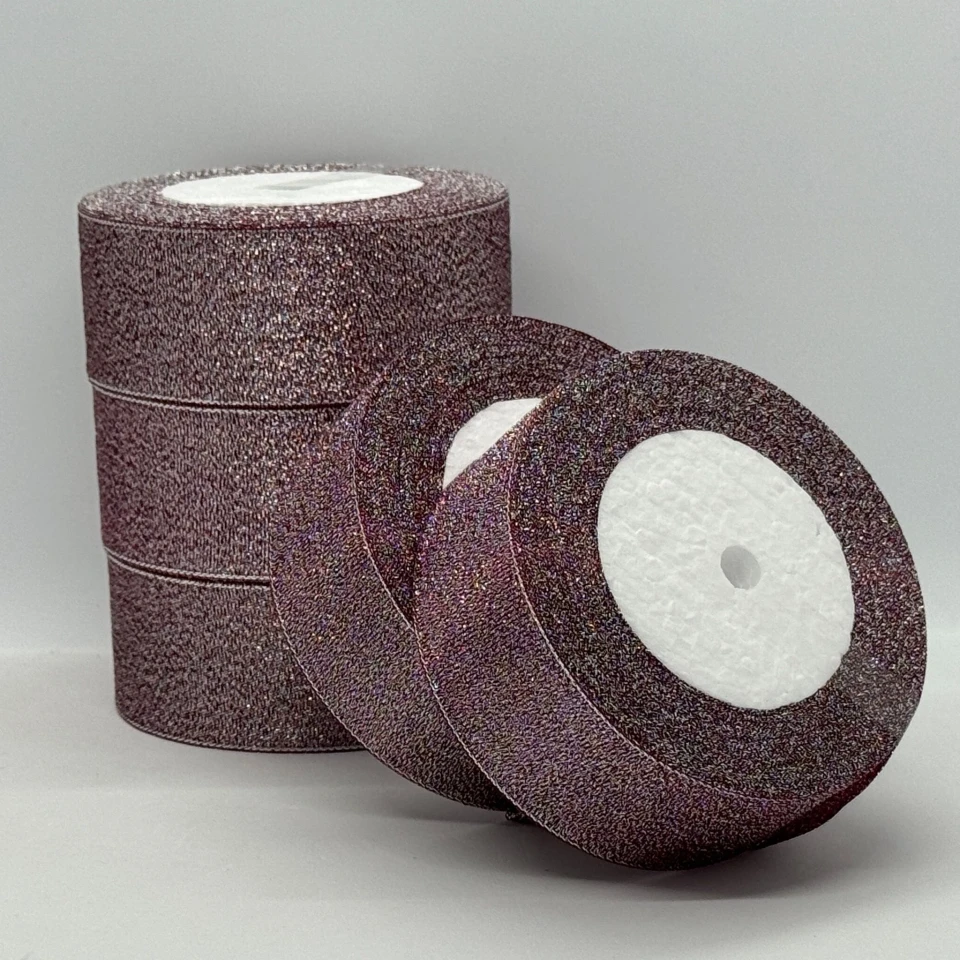 Тасьма парчева 4 см (25 ярдів/22,75 м.), 83 бордовий + срібло