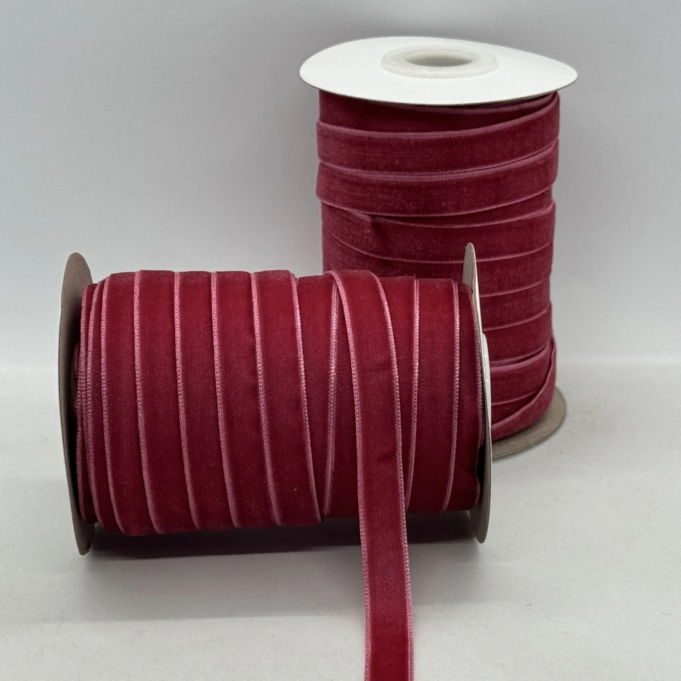 Бархатная лента 1 см (25 ярдов/22,75 м.), 26 кораловий