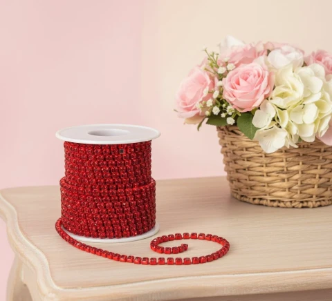 Цепі камні ss 12 3 мм (10 ярдів), червоний