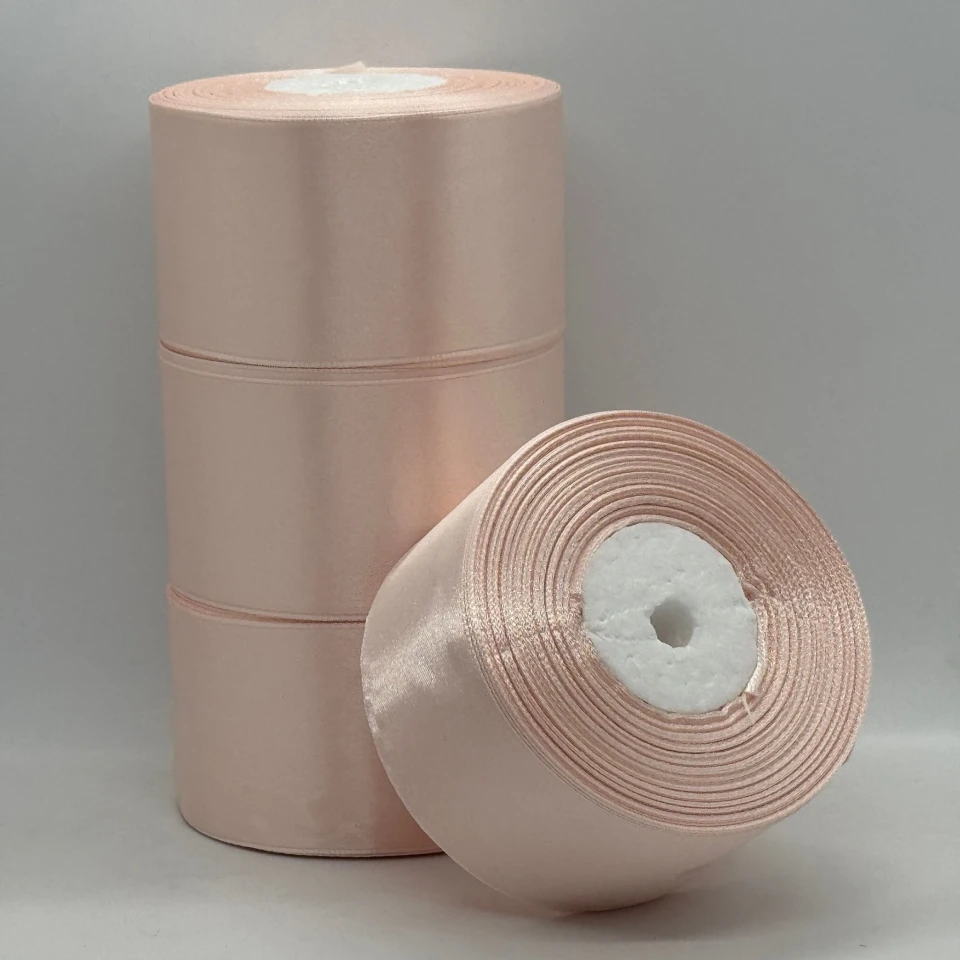 Атласная лента 5 см (33 м.), 06 ніжно-персиковий