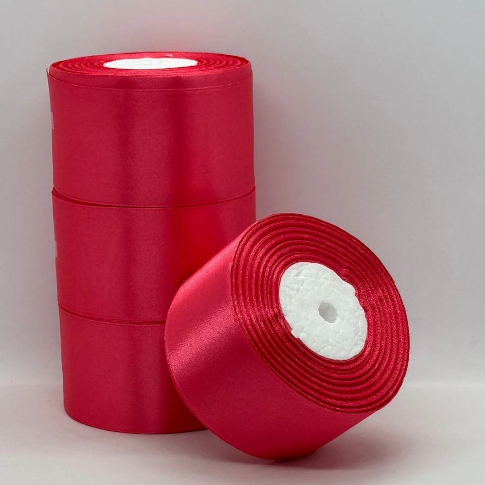 Атласная лента 5 см (33 м.), 129 кораловий