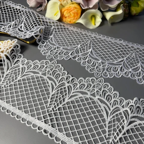 Гипюр полиэстер ВВ"Модная симфония" 15 см.(1 м.), білий