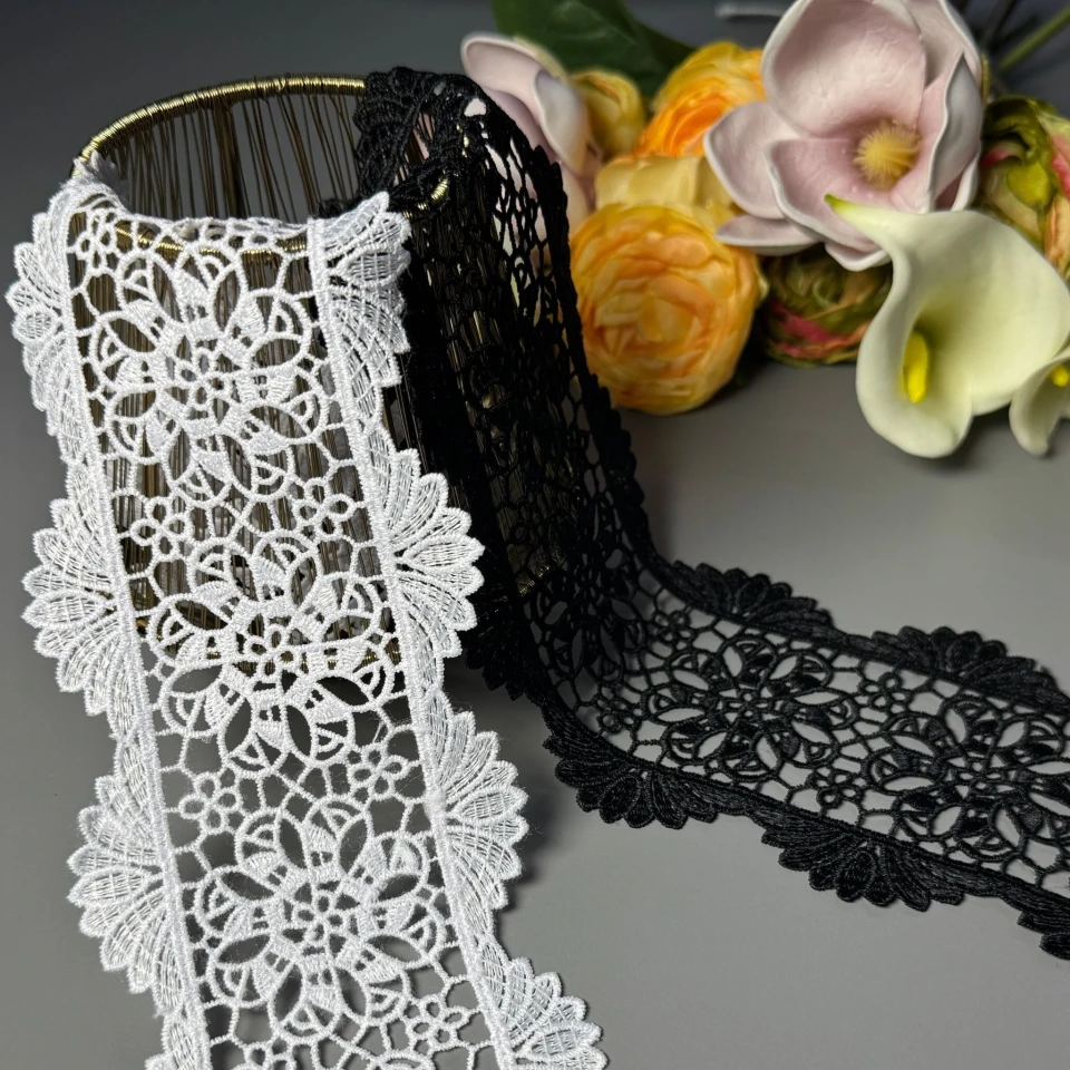 Кружевное полиэстер ВВ"Нежный силуэт" 9 см.(1 м.), білий