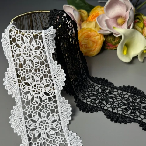 Кружевное полиэстер ВВ"Нежный силуэт" 9 см.(1 м.), білий