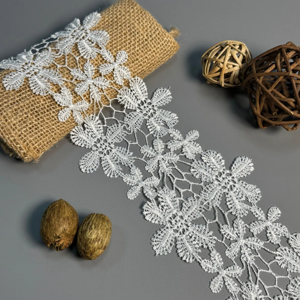Кружево полиэстер "Снежная сказка" 10 см.(1 м.), білий
