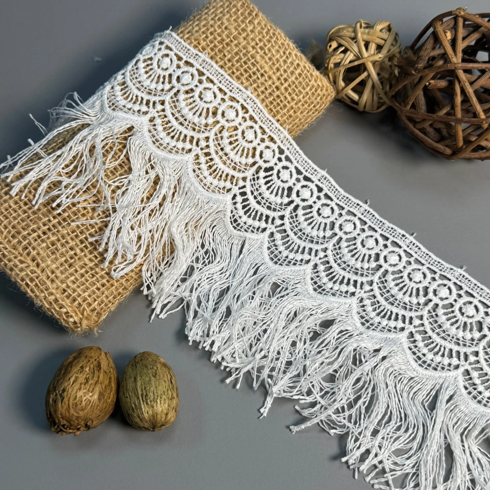 Кружево полиэстер "Нежная звезда" 10 см (1 м.), молочний