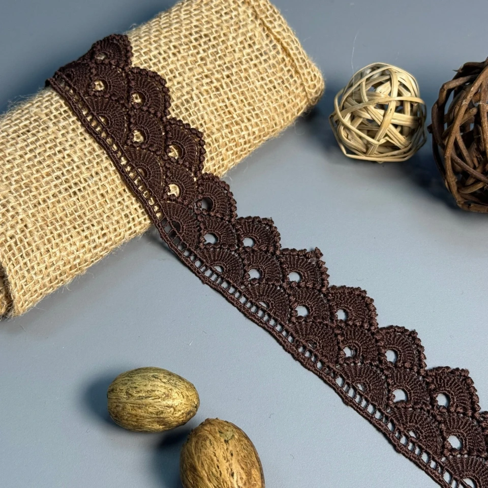 Кружево полиэстер "Нежная гармония" 4 см. (1 м.), коричневий (19.7 метрів)