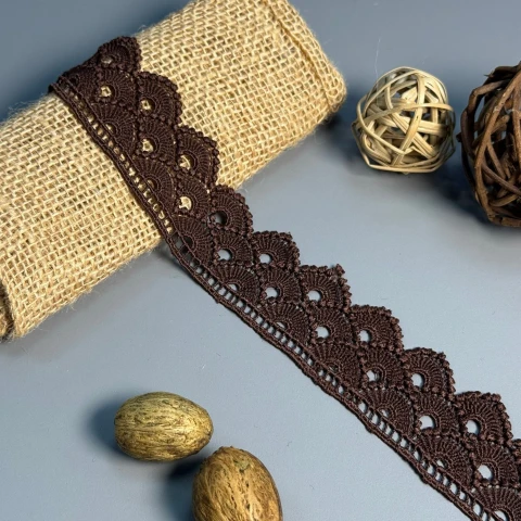 Кружево полиэстер "Нежная гармония" 4 см. (1 м.), коричневий (19.7 метрів)