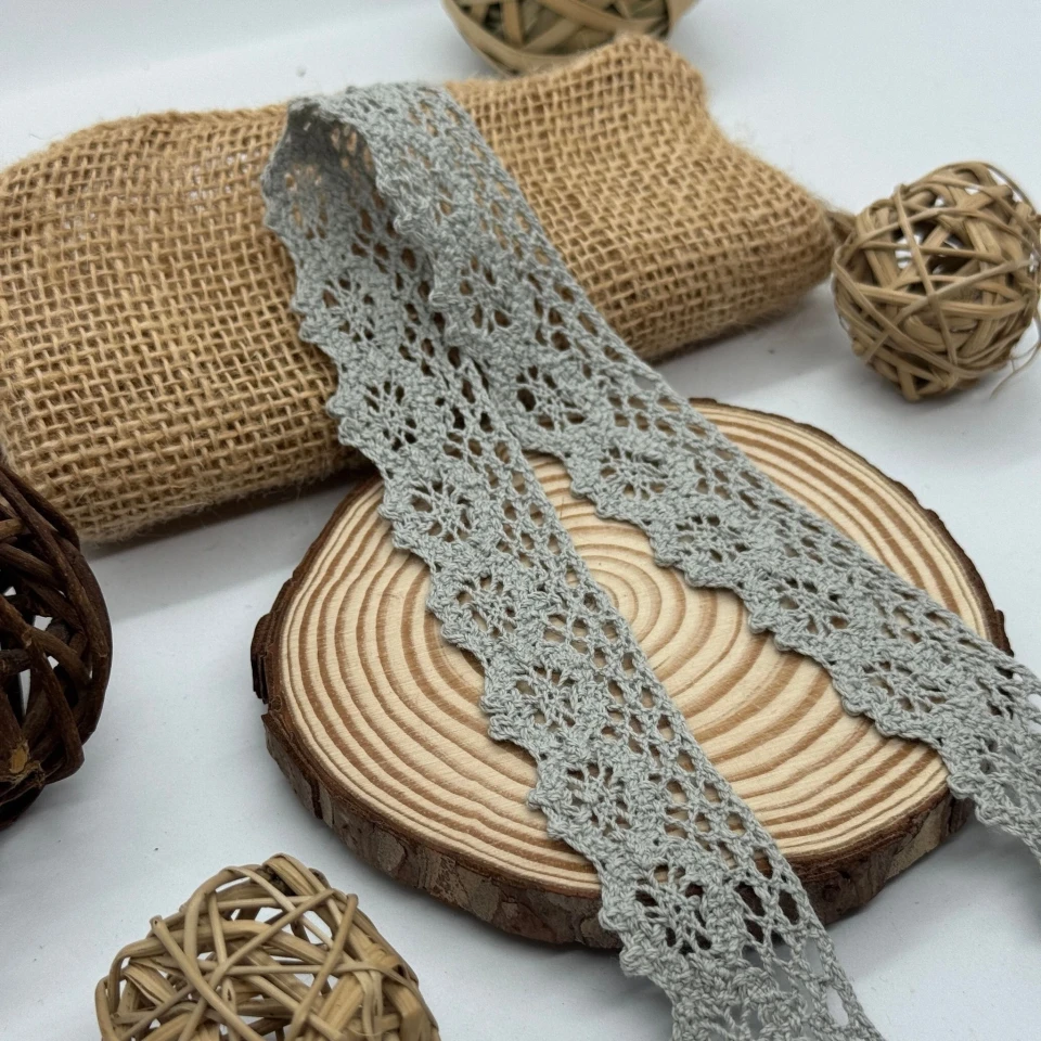 Кружевная макраме "Сладкий аромат" 2,8 см (1 м.), темно сірий