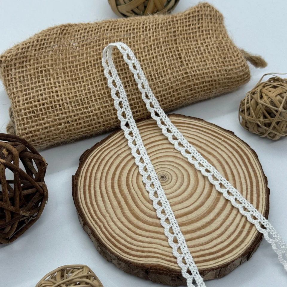 Кружевное макраме "Кристальная волна" 1 см.(1 м.), молочний