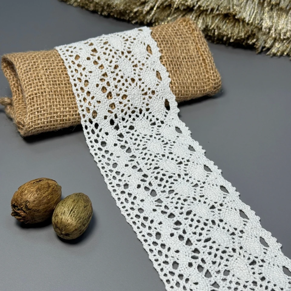 Кружево макраме "Нежный штрих" 7,5 см.(1 м), молочний