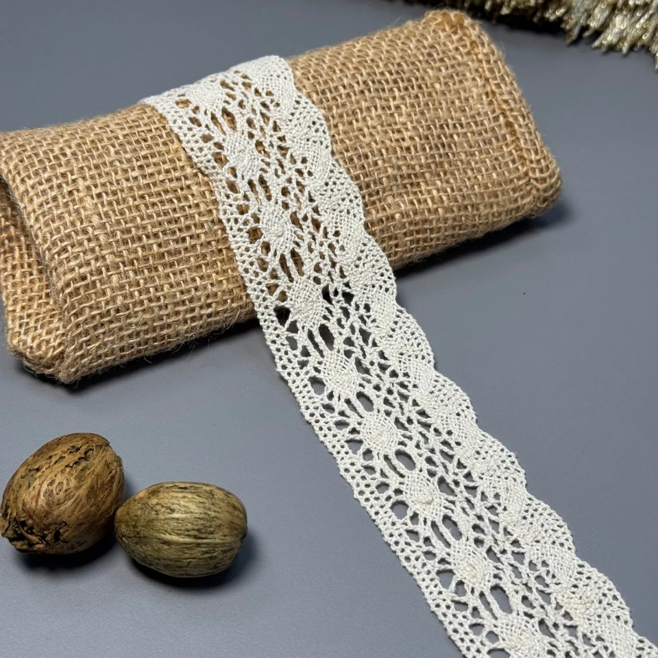 Мереживо макраме "Тиша ранку" 4 см (1 м.), бежевий