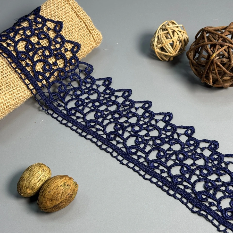 Кружево полиэстер "Легкий шепот" 8 см.(1 м.), синій (20 метрів)