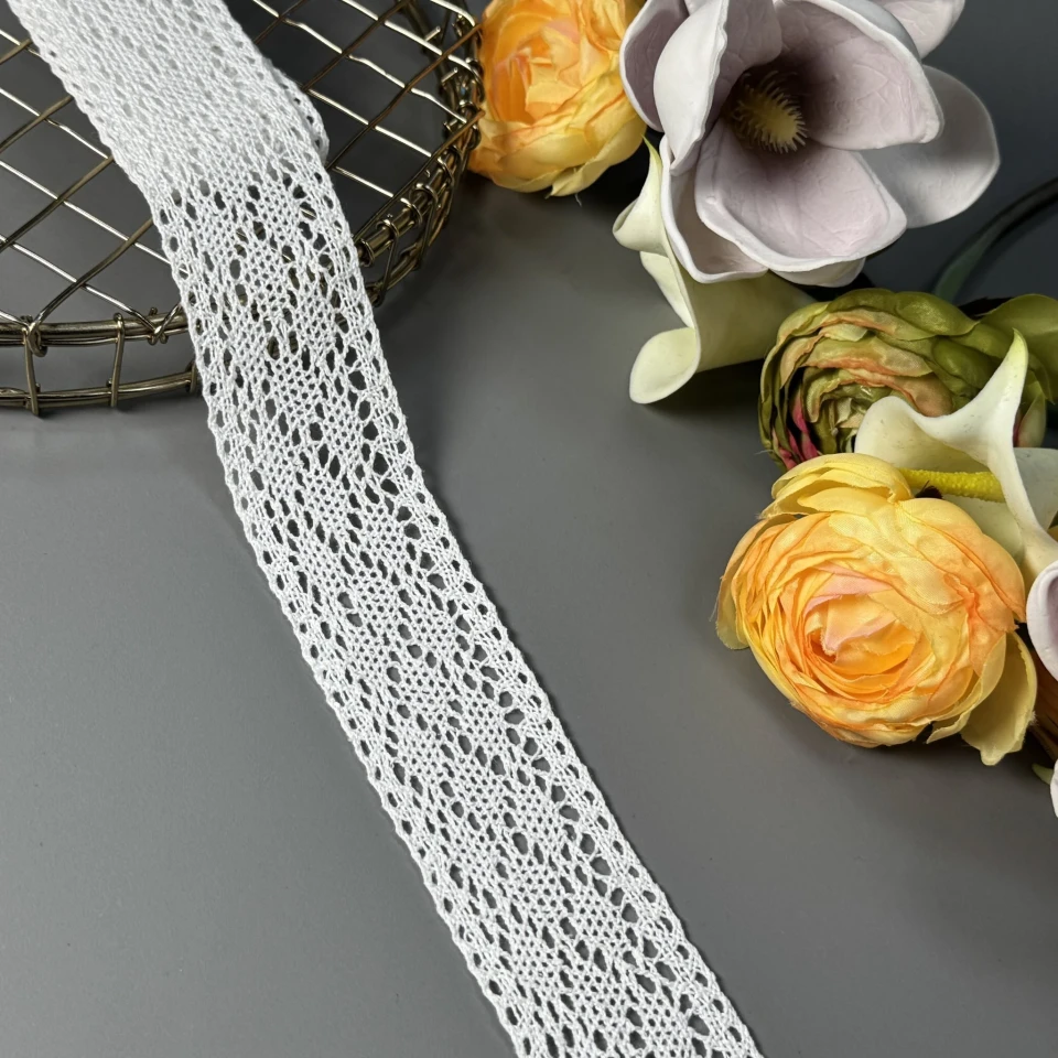 Кружево макраме "Белая волна" 4,5 см (1м.), білий