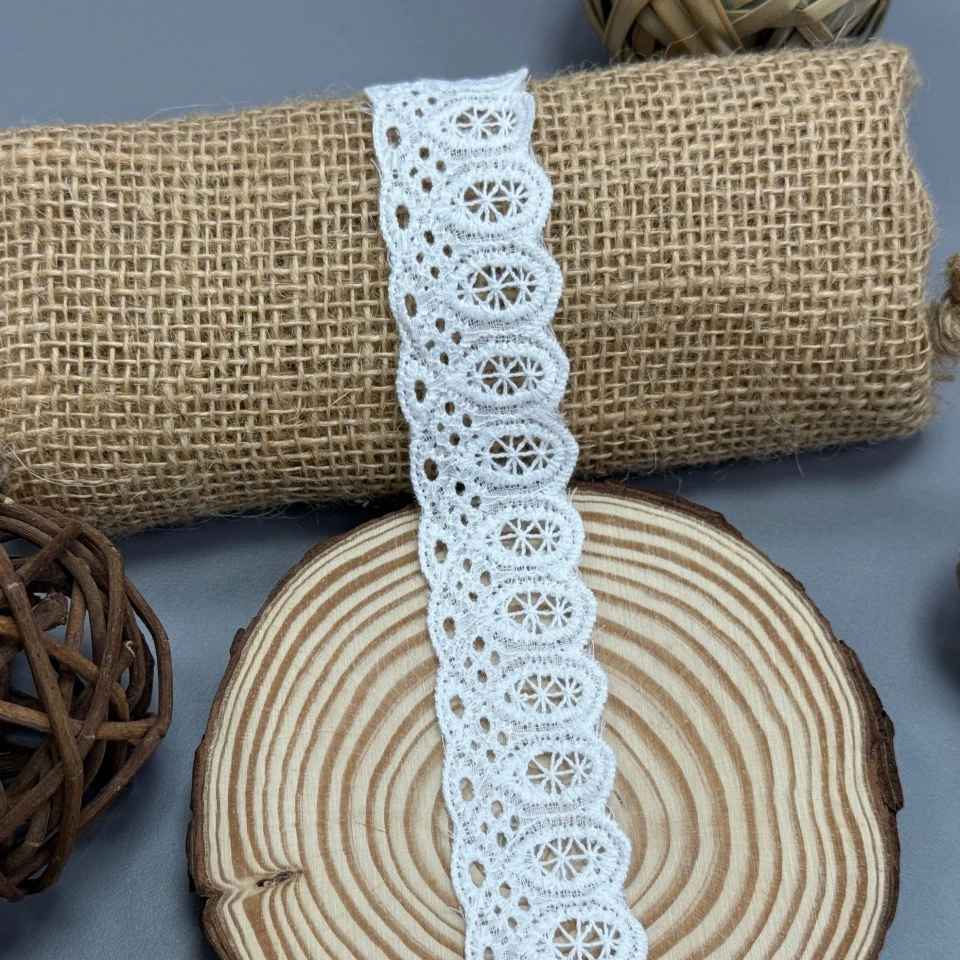 Кружево тесьма "Мягкий свет" 3 см без края (1 м.), білий
