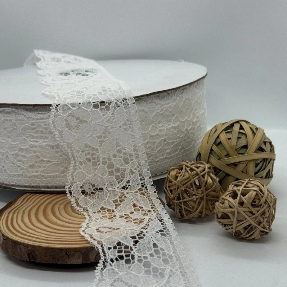 Кружево полиэстер цветное «Цветок соблазна» 6 см (1 м.), 3 айворі