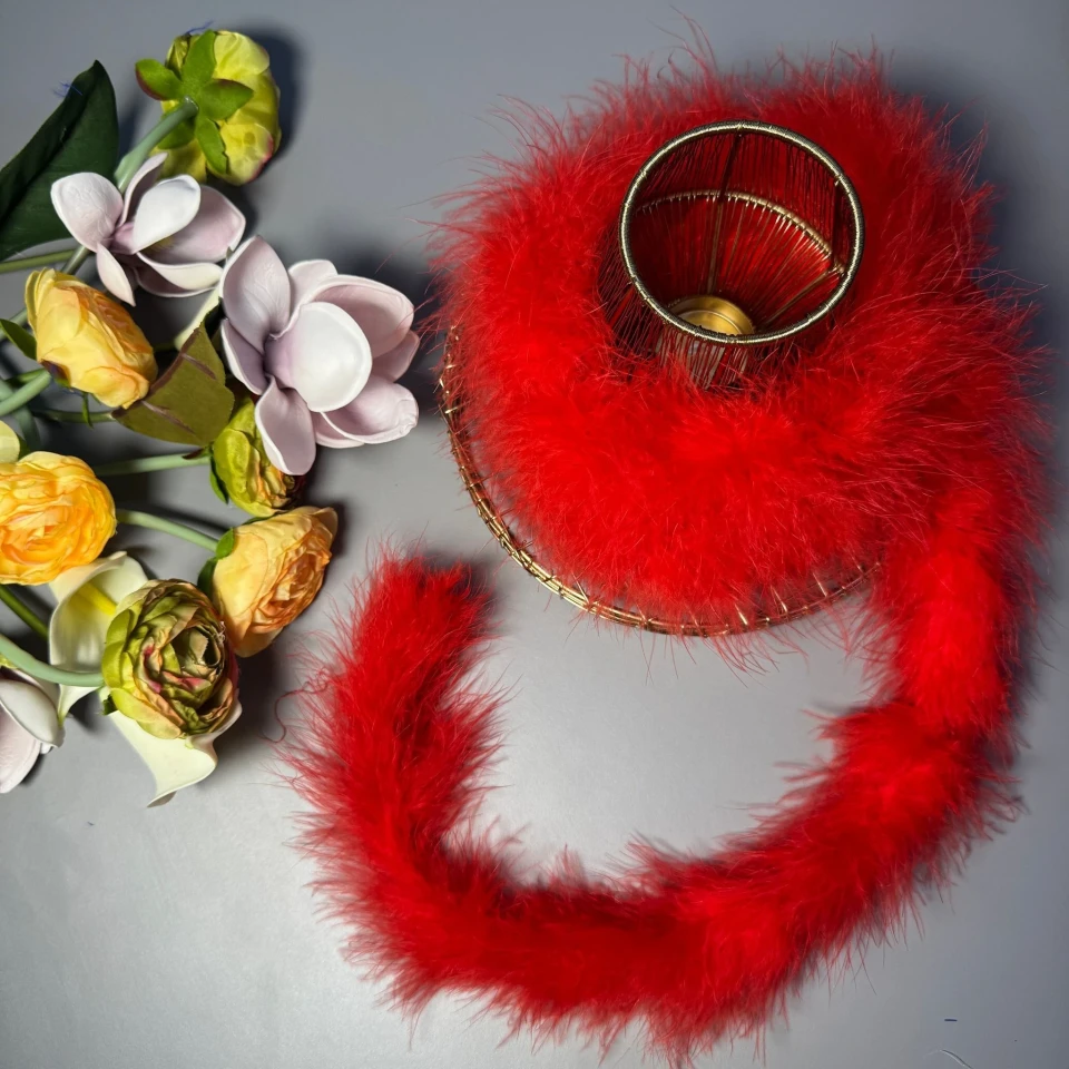 Натуральное перо боа 16 гр. (2 метра), 5 червоний