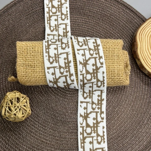 Лампас трикотажный Дарья 4 см (1 м), C:2 темно бежевий