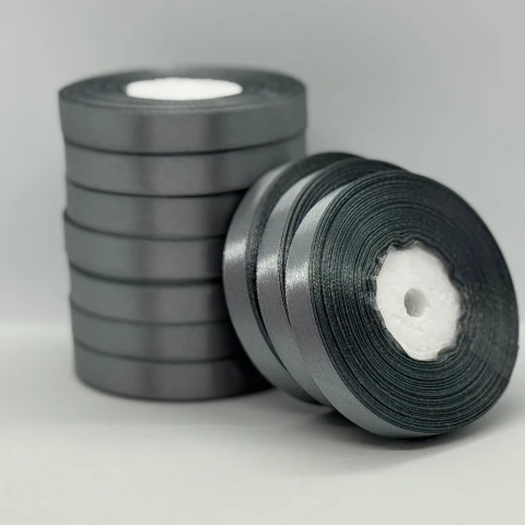 Атласная лента 1.2 см (33 м.), 180 темний сірий