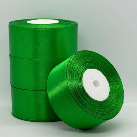 Атласна стрічка 4 см (33 м.), 19 зелений