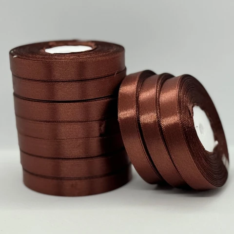 Атласная лента 1.2 см (33 м.), 70 шоколад