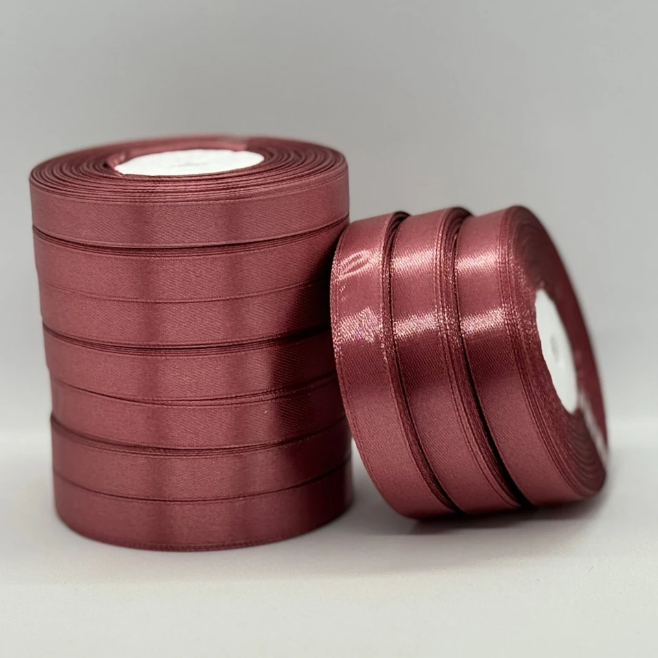 Атласная лента 1.2 см (33 м.), 102 винно-червоний