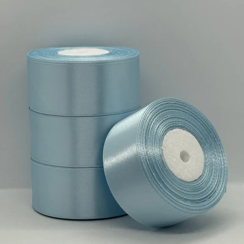 Атласна стрічка 4 см (33 м.), 145 світлий небесний