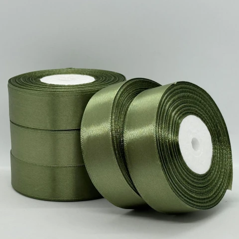 Атласна стрічка 2.5 см (33 м.), 183 хакі