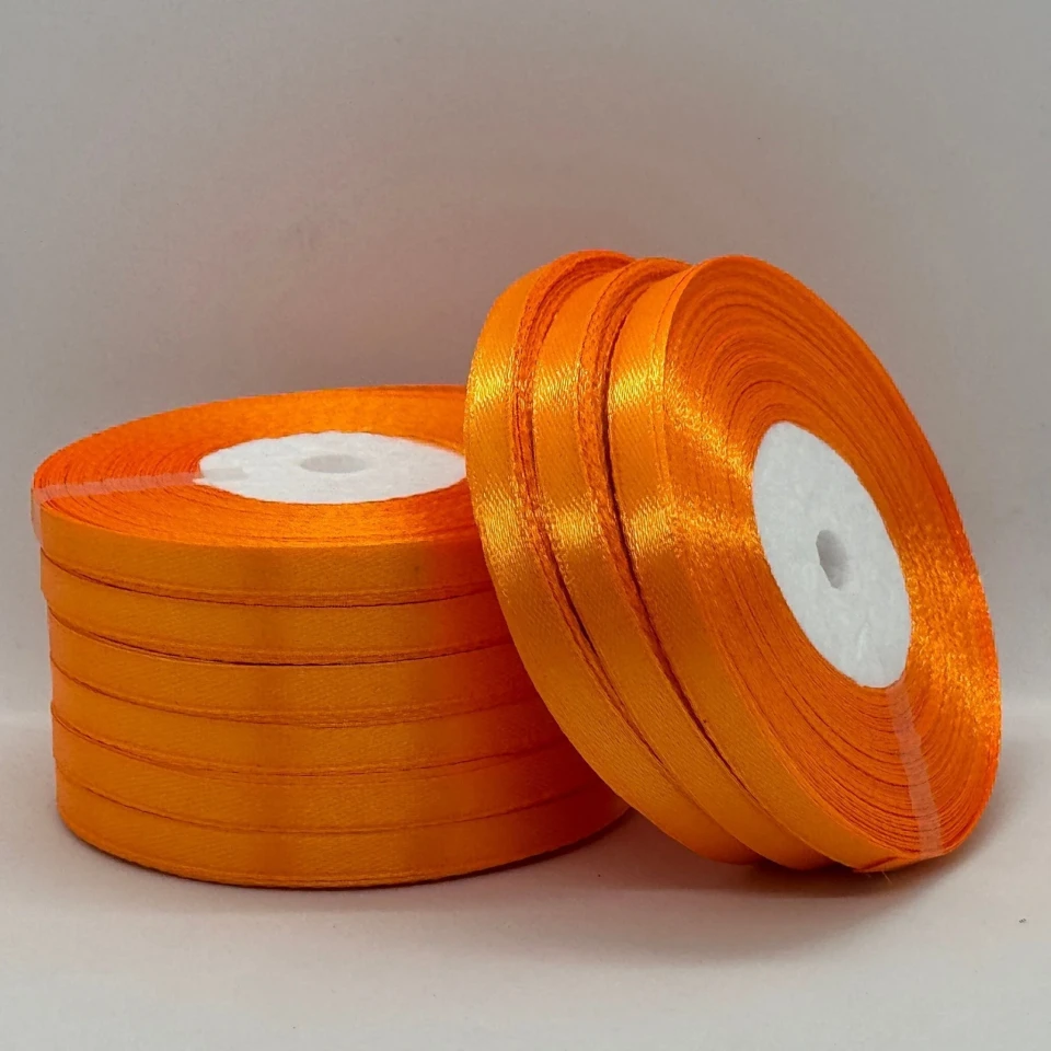 Атласная лента 0.6 см (33 м.), 25 помаранчевий