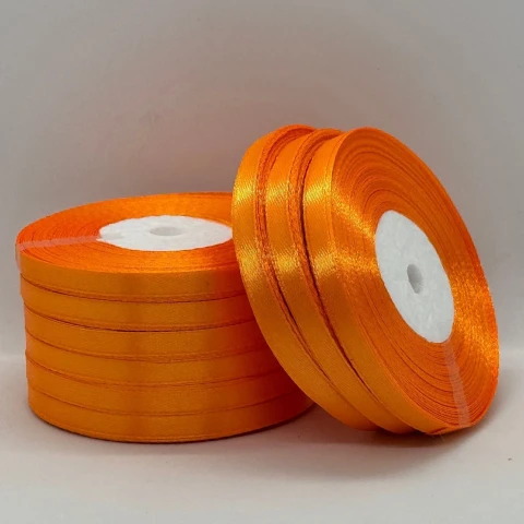 Атласна стрічка 0.6 см (33 м.), 25 помаранчевий
