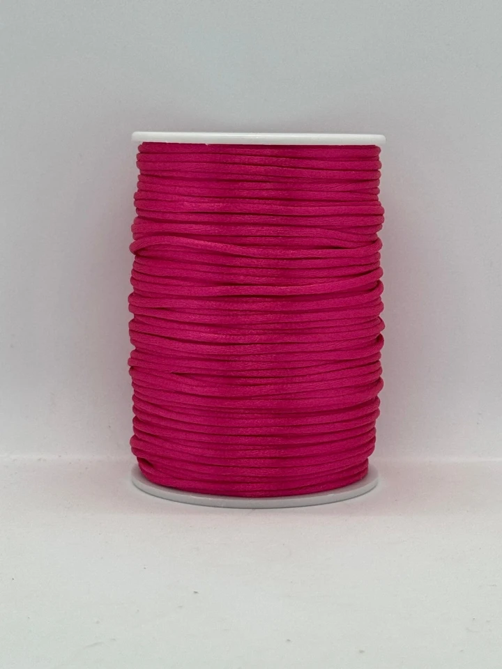 Шнур атласный корсетный 2.3 мм (100 ярдов/91,44 м.), 25 світлий малиновий