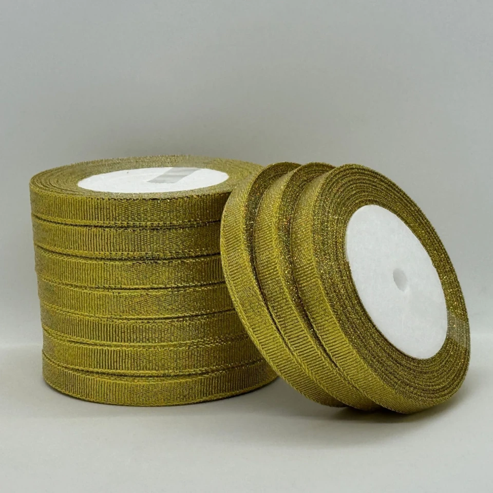 Лента парчовая 1 см (25 ярдов /22,75 м.), золото