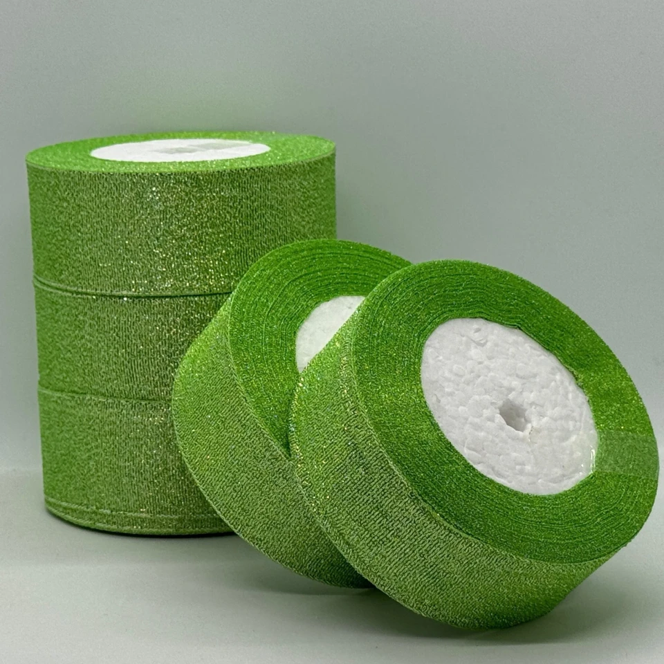 Тасьма парчева 4 см (25 ярдів/22,75 м.), 159 зелений + срібло