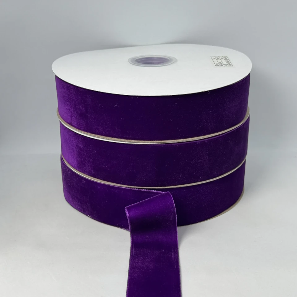 Бархатная лента 3.8 см (25 ярдов/22,75 м.), 58 баклажан