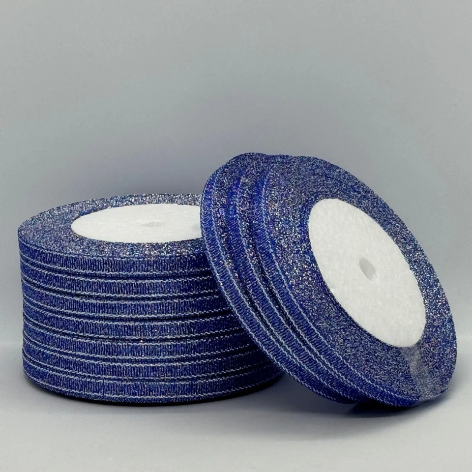 Тасьма парчева 0,6 см (25 ярдів/22,75 м.), 121 електрик + срібло