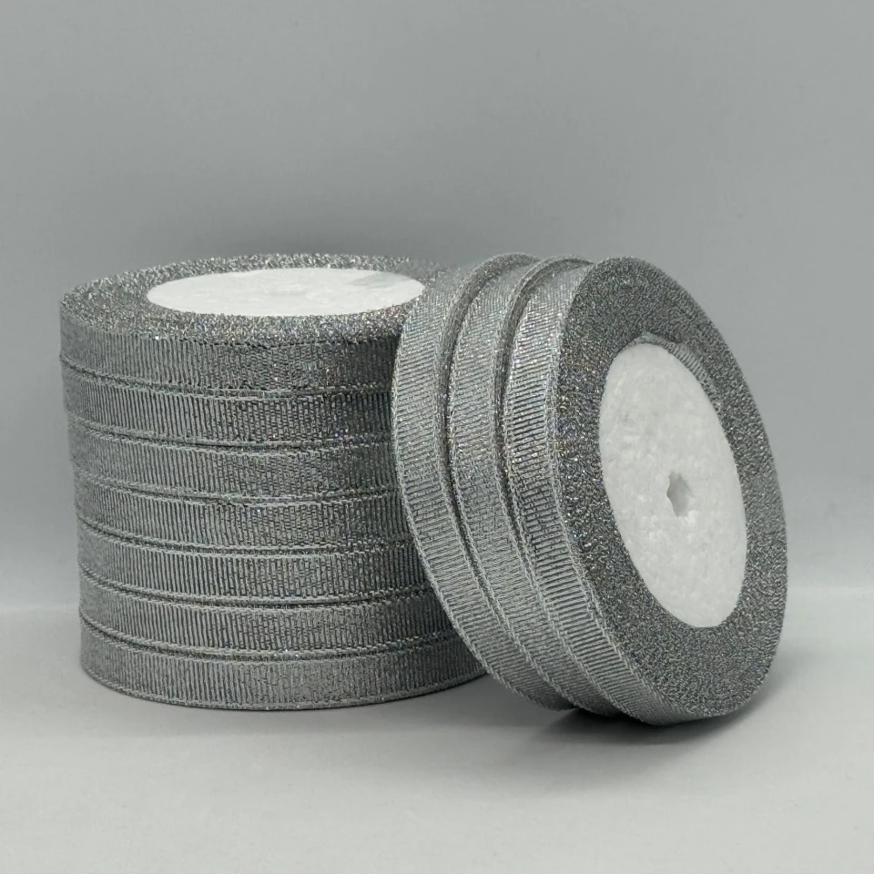 Тасьма парчева 1 см (25 ярдів/22,75 м.), срібло