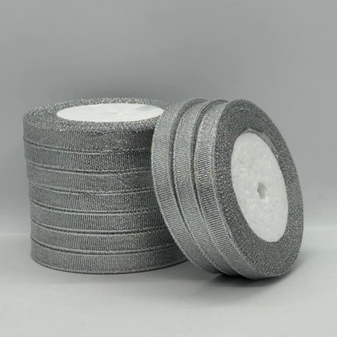 Тасьма парчева 1 см (25 ярдів/22,75 м.), срібло